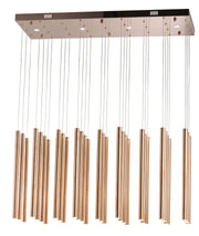 Flute 35-Light LED Pendant in Rose Gold