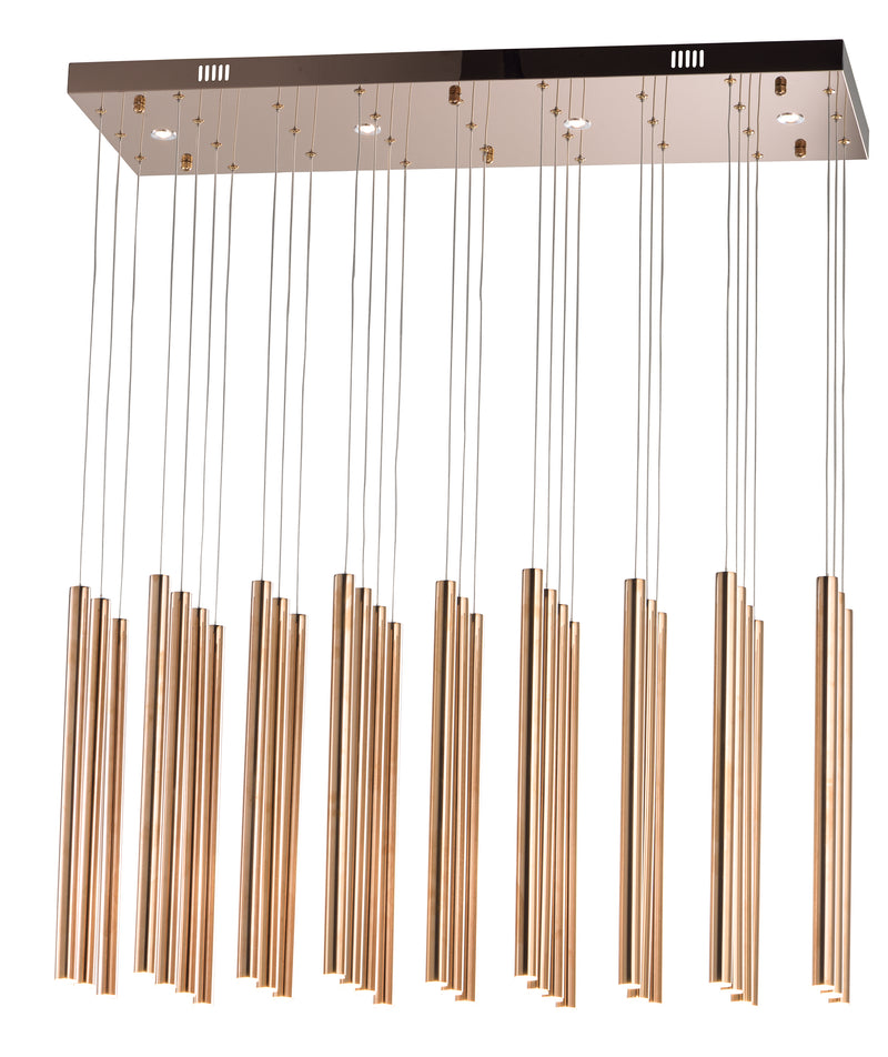 Flute 35-Light LED Pendant in Rose Gold