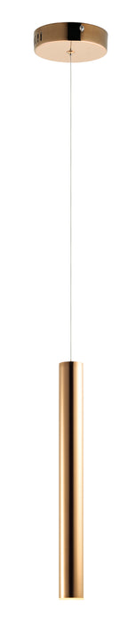 Flute 1-Light LED Pendant in Rose Gold