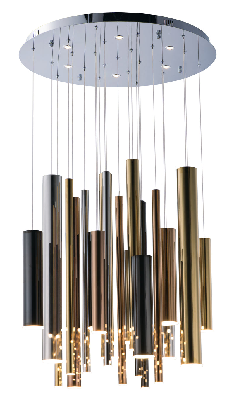 Flute 29-Light LED Pendant in Multi-Plated