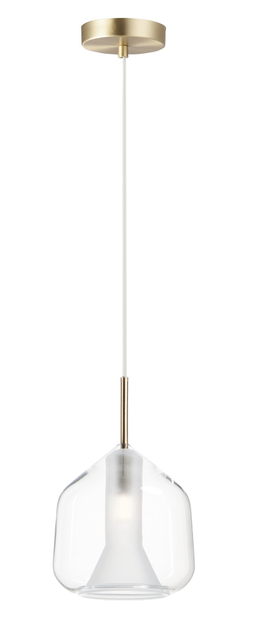 Deuce 1-Light LED Pendant in Satin Brass