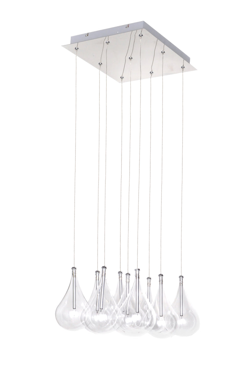 Larmes 9-Light Pendant in Polished Chrome