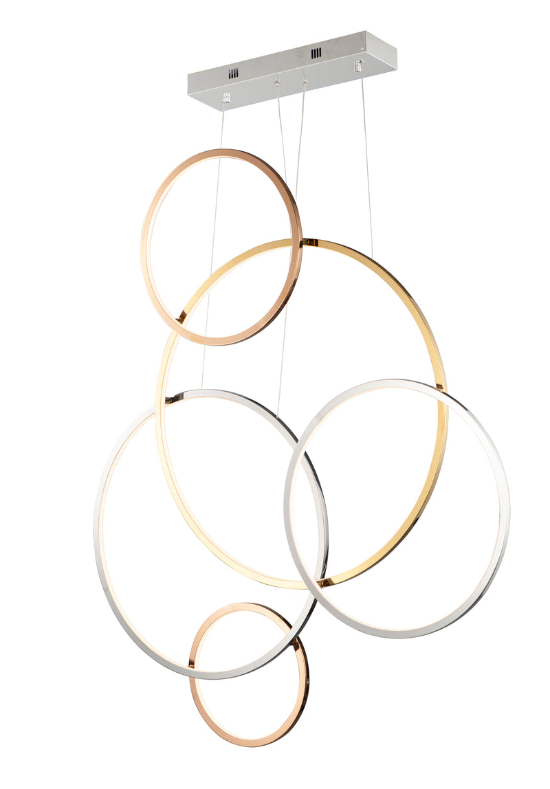 Union LED 5-Light Pendant in Multi-Plated