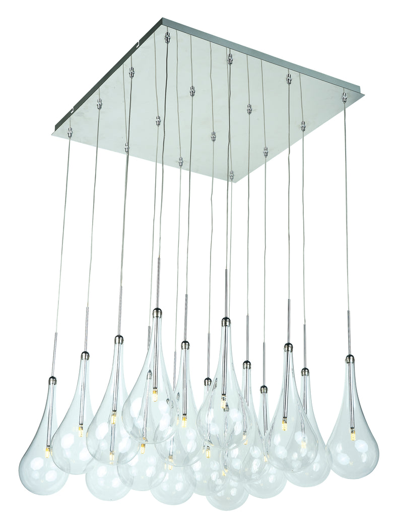 Larmes 16-Light LED Pendant in Polished Chrome