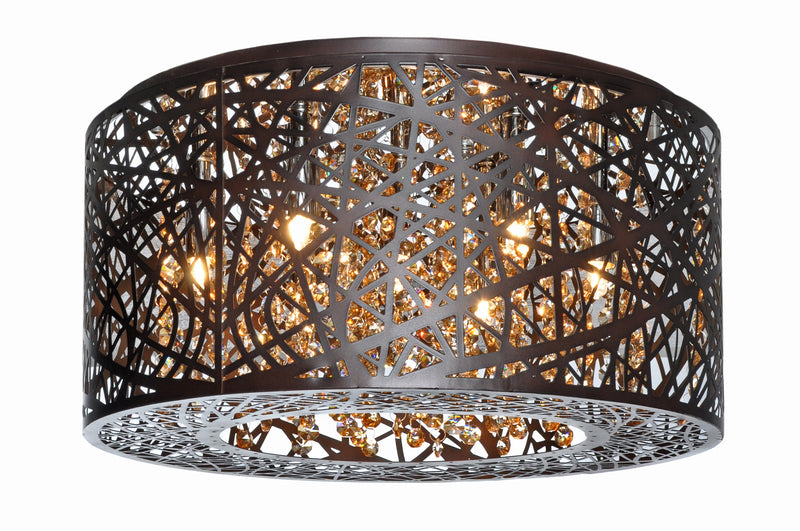 Inca 7-Light Flush Mount W/LED Bulb in Bronze