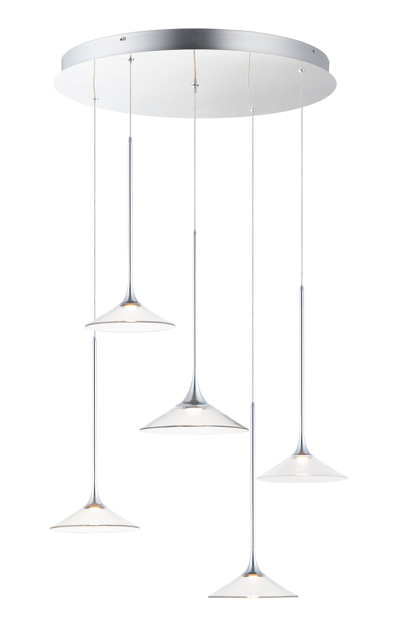 Cono LED 5-Light Pendant in Polished Chrome