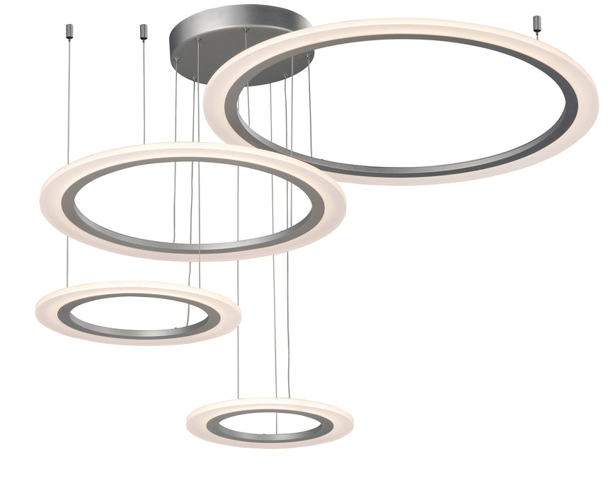 Saturn II 4-Light LED Pendant in Matte Silver