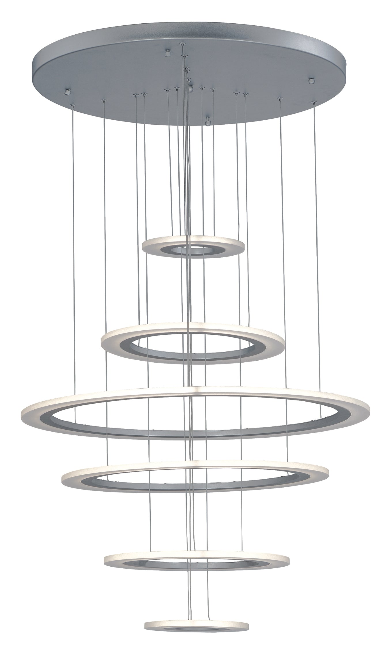 Saturn II 6-Light LED Pendant in Matte Silver