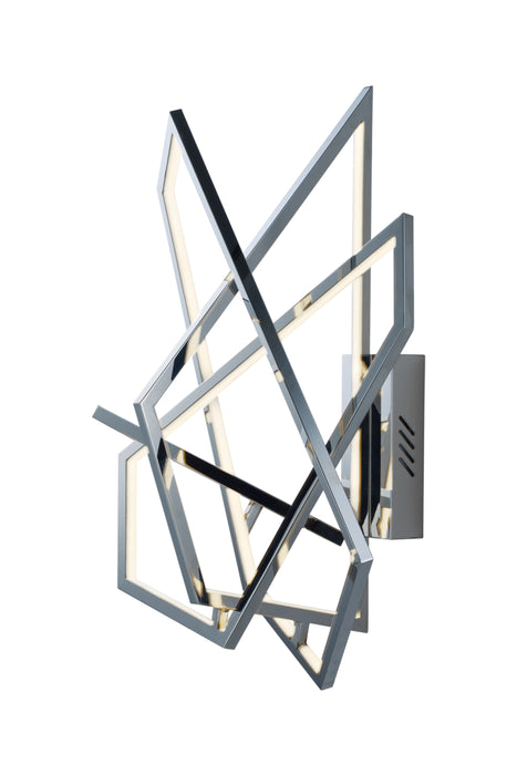 Trapezoid LED Wall Sconce in Polished Chrome