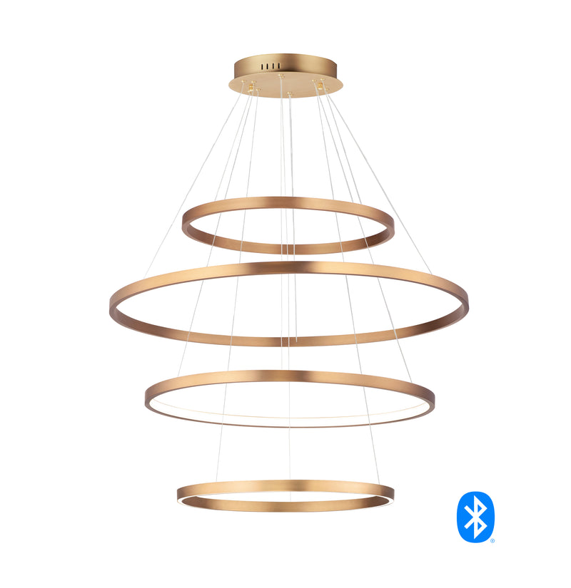 Groove 4-Tier LED Pendant in Gold