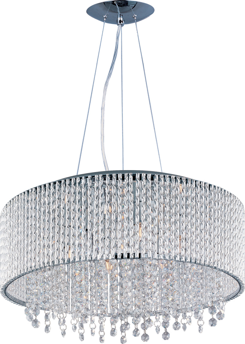 Spiral 10-Light Pendant in Polished Chrome