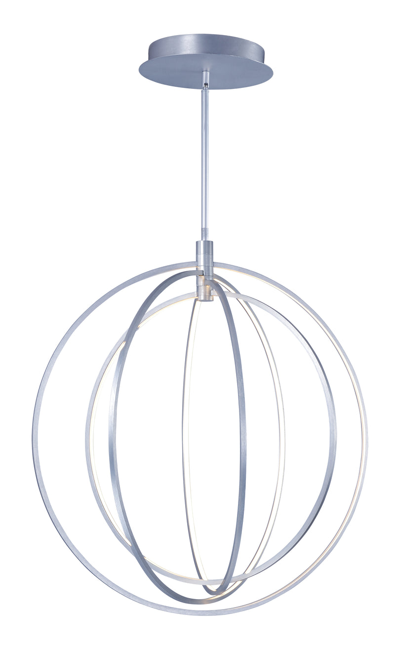 Concentric 27" LED Pendant in Brushed Platinum