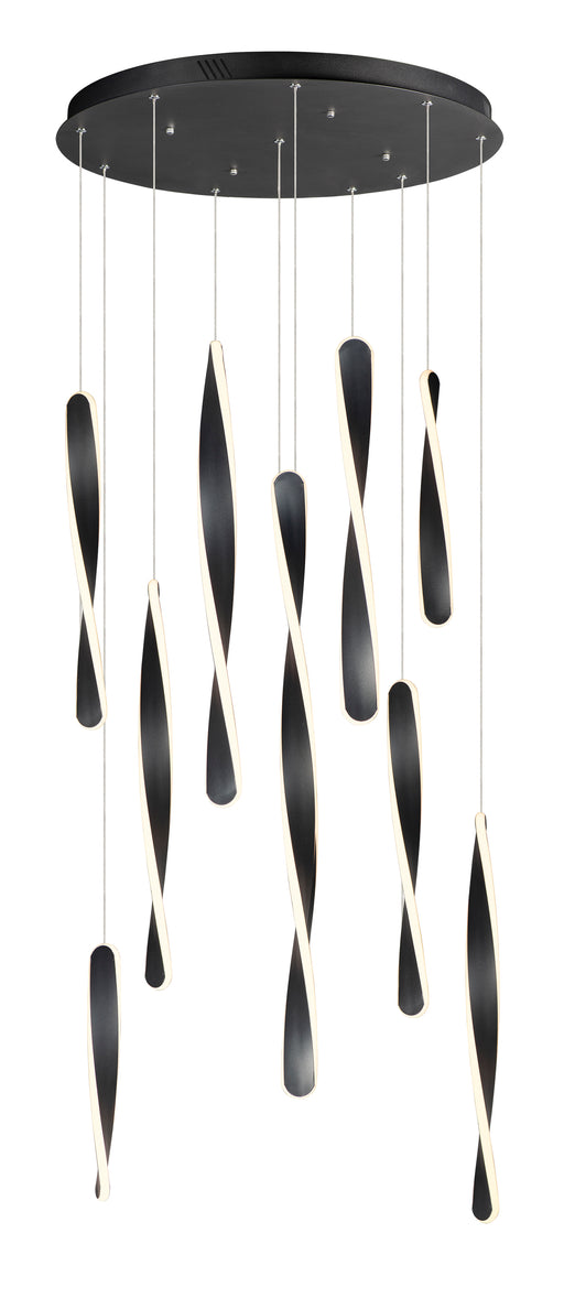 Pirouette 10-Light LED Pendant in Black