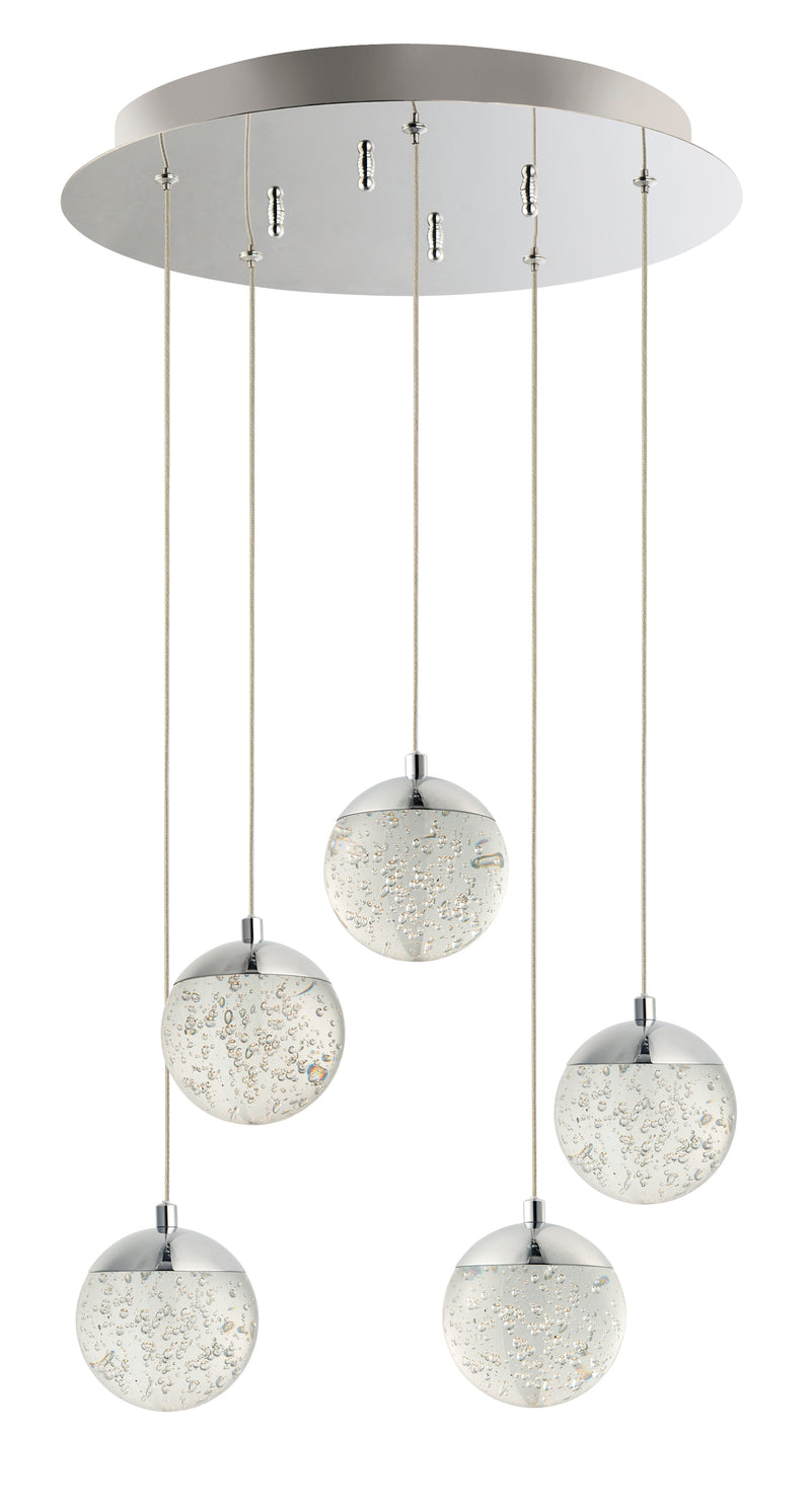 Orb II 5-Light LED Pendant in Polished Chrome