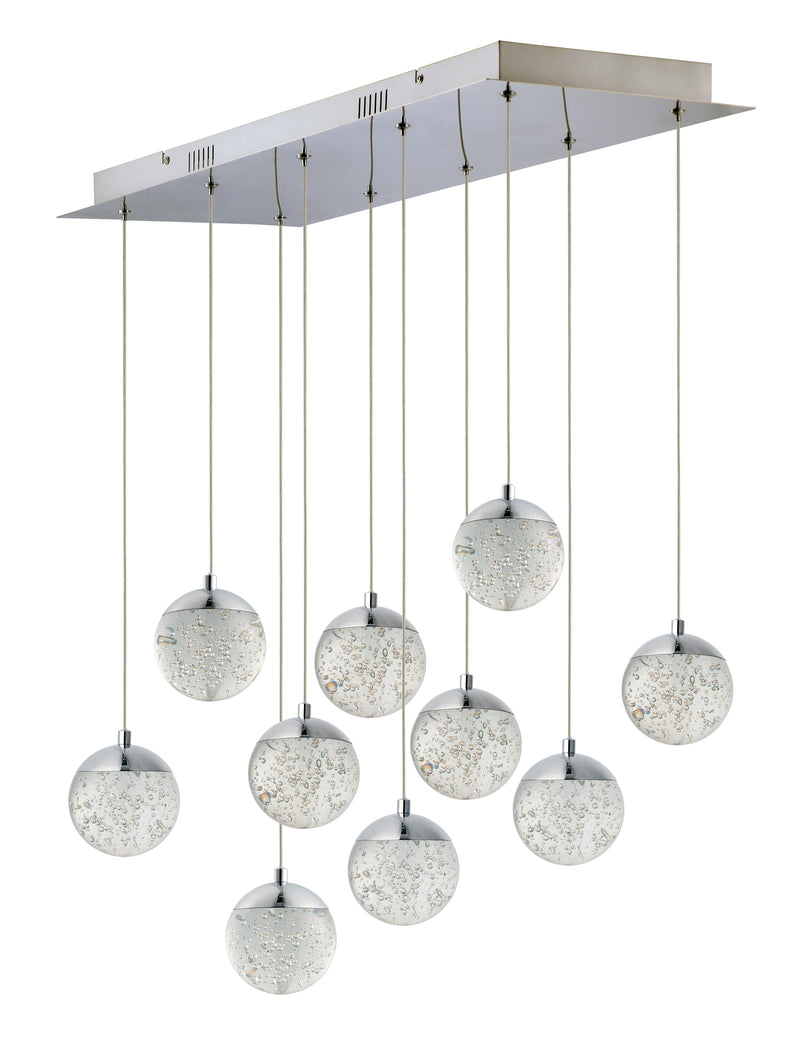 Orb II 10-Light LED Pendant in Polished Chrome