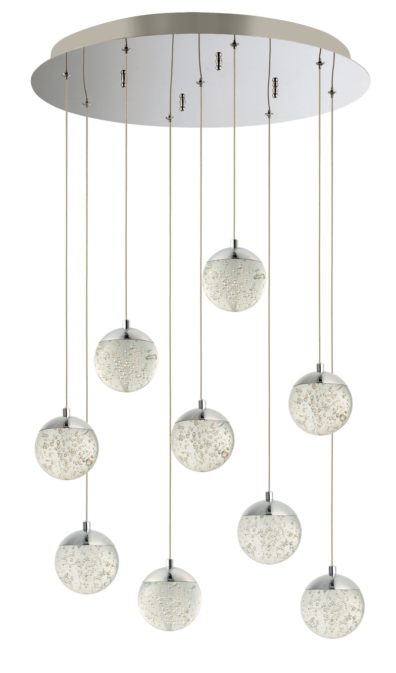 Orb II 9-Light LED Pendant in Polished Chrome