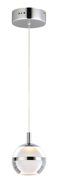 Swank 1-Light LED Pendant in Polished Chrome