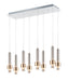Reveal 8-Light LED Pendant in Satin Nickel / Satin Brass