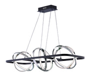 Gyro II 3-Light LED Linear Pendant in Black / Polished Chrome