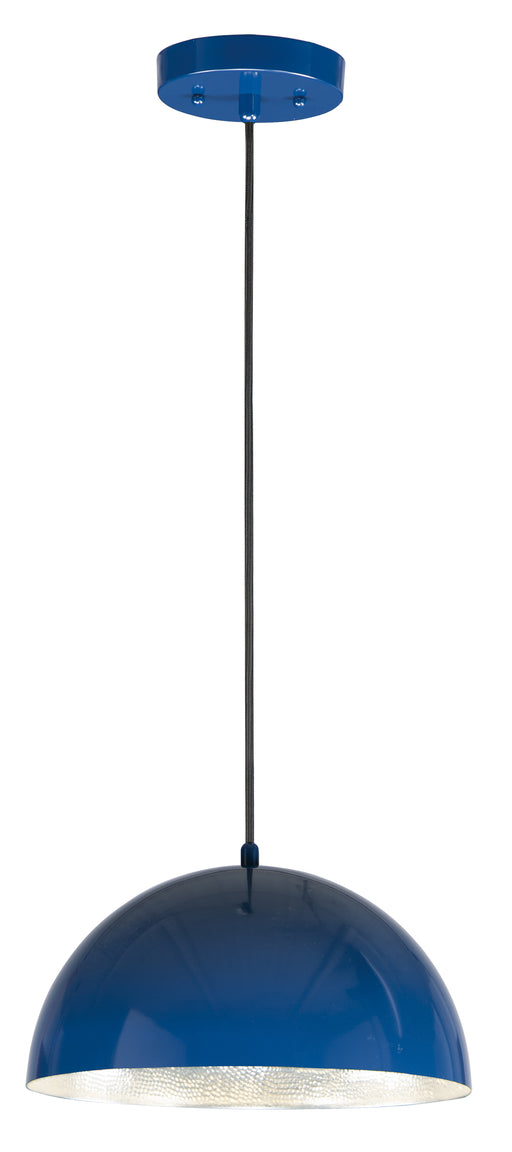 Hemisphere 1-Light 14" LED Pendant in Gloss Navy / Aluminum