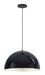 Hemisphere 1-Light 24" LED Pendant in Gloss Black / Aluminum