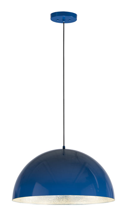 Hemisphere 1-Light 24" LED Pendant in Gloss Navy / Aluminum