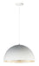 Hemisphere 1-Light 24" LED Pendant in Gloss White / Aluminum