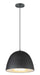 Fungo 16" LED Pendant in Black / Satin Brass
