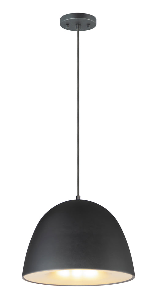 Fungo 16" LED Pendant in Black / Satin Brass