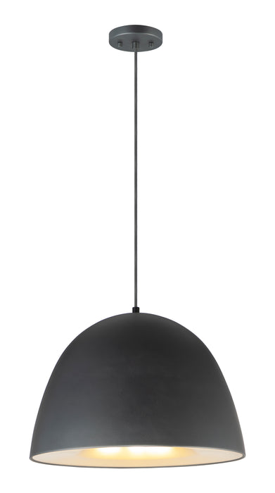 Fungo 24" LED Pendant in Black / Satin Brass