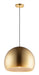 Palla 16" LED Pendant in Satin Brass / Coffee