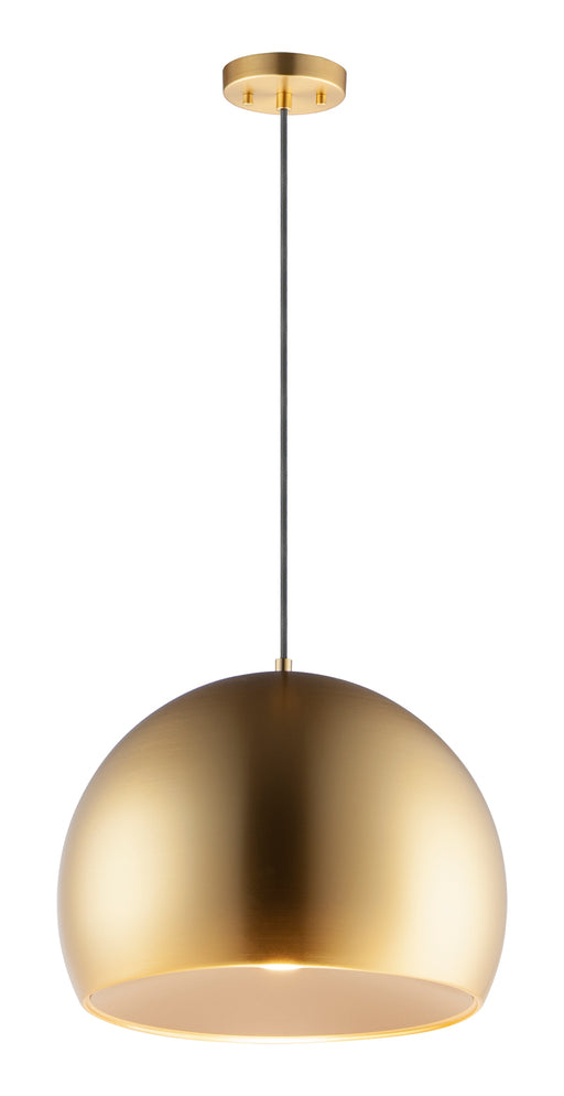 Palla 16" LED Pendant in Satin Brass / Coffee