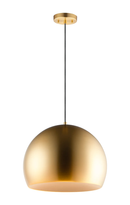 Palla 20" LED Pendant in Satin Brass / Coffee
