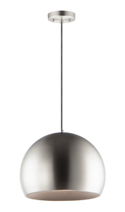 Palla 20" LED Pendant in Satin Nickel / Black