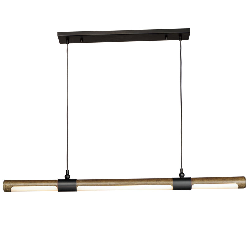 Rollo 1-Light LED Pendant in Antique Pecan / Black