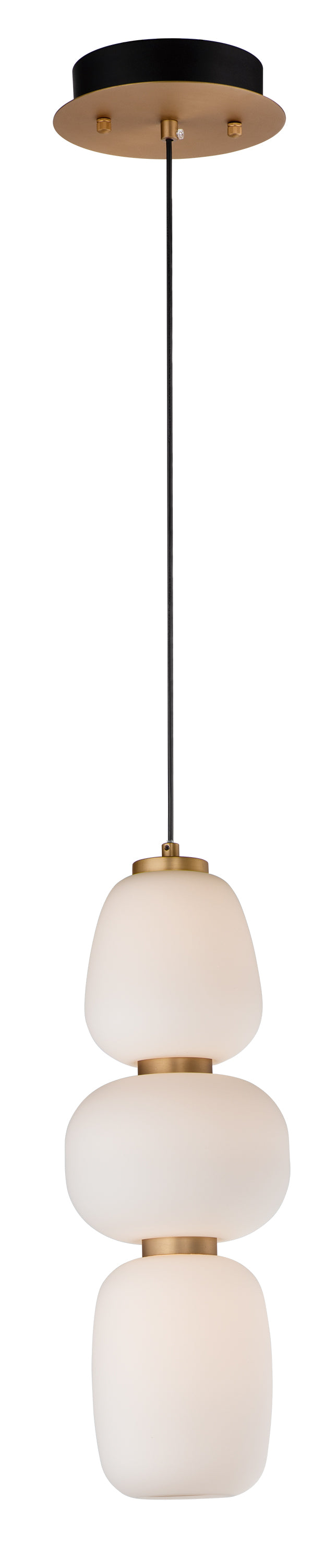 Soji 3-Light LED Pendant in Black / Gold