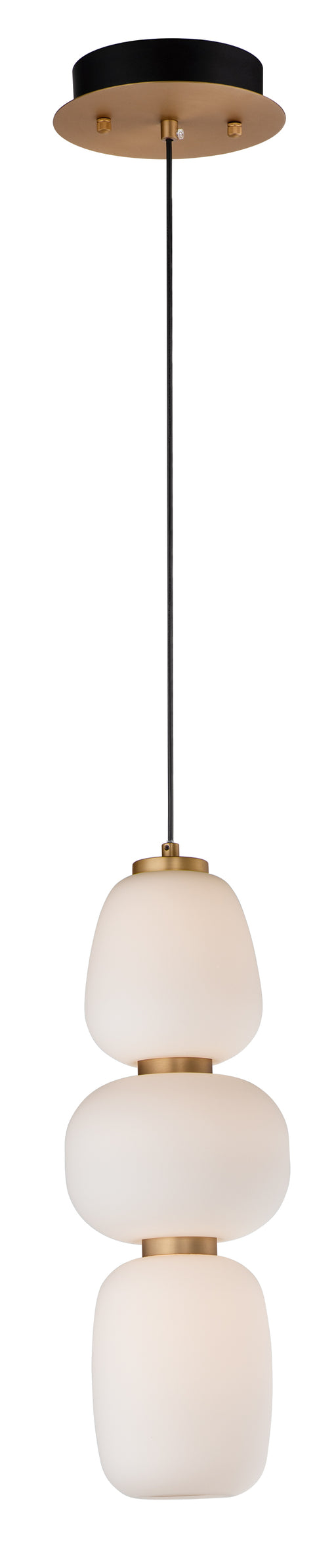 Soji 3-Light LED Pendant in Black / Gold