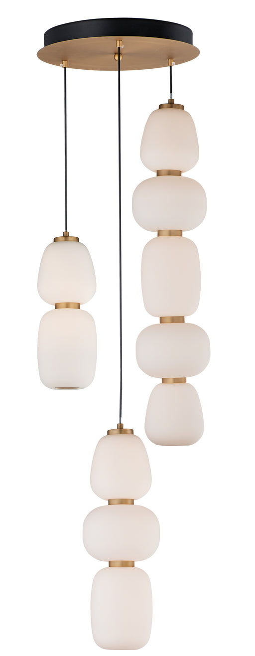 Soji 3-Light LED Pendant in Black / Gold