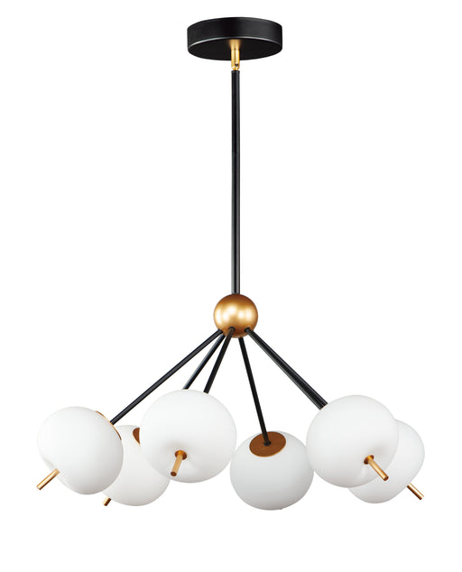 Quest 6-Light LED Pendant in Black / Gold