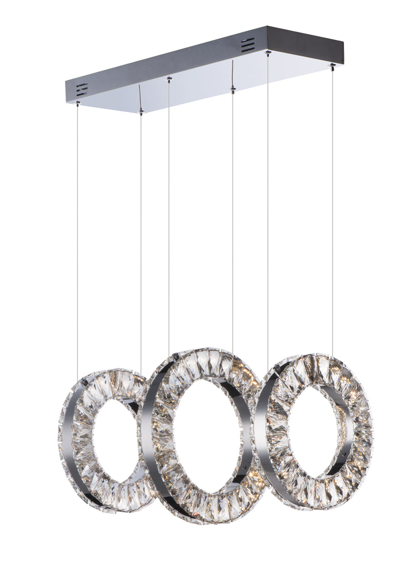Charm 3-Light LED Linear Pendant in Polished Chrome