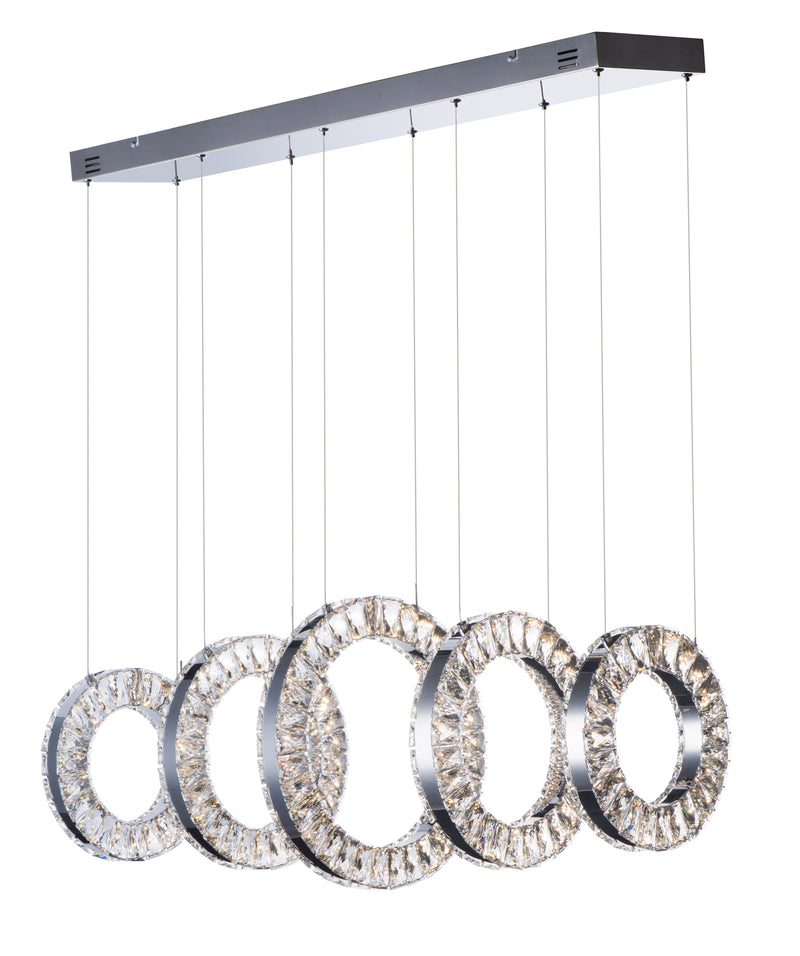 Charm 5-Light LED Linear Pendant in Polished Chrome