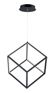 4 Square 1-Light LED Pendant in Black