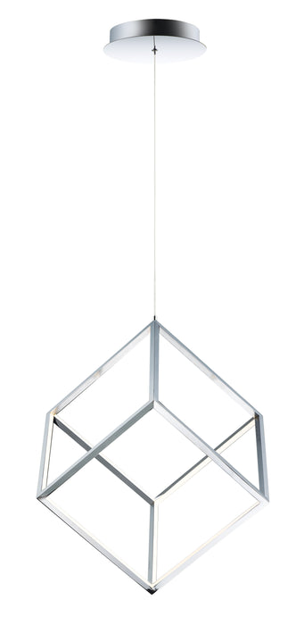 4 Square 1-Light LED Pendant in Polished Chrome