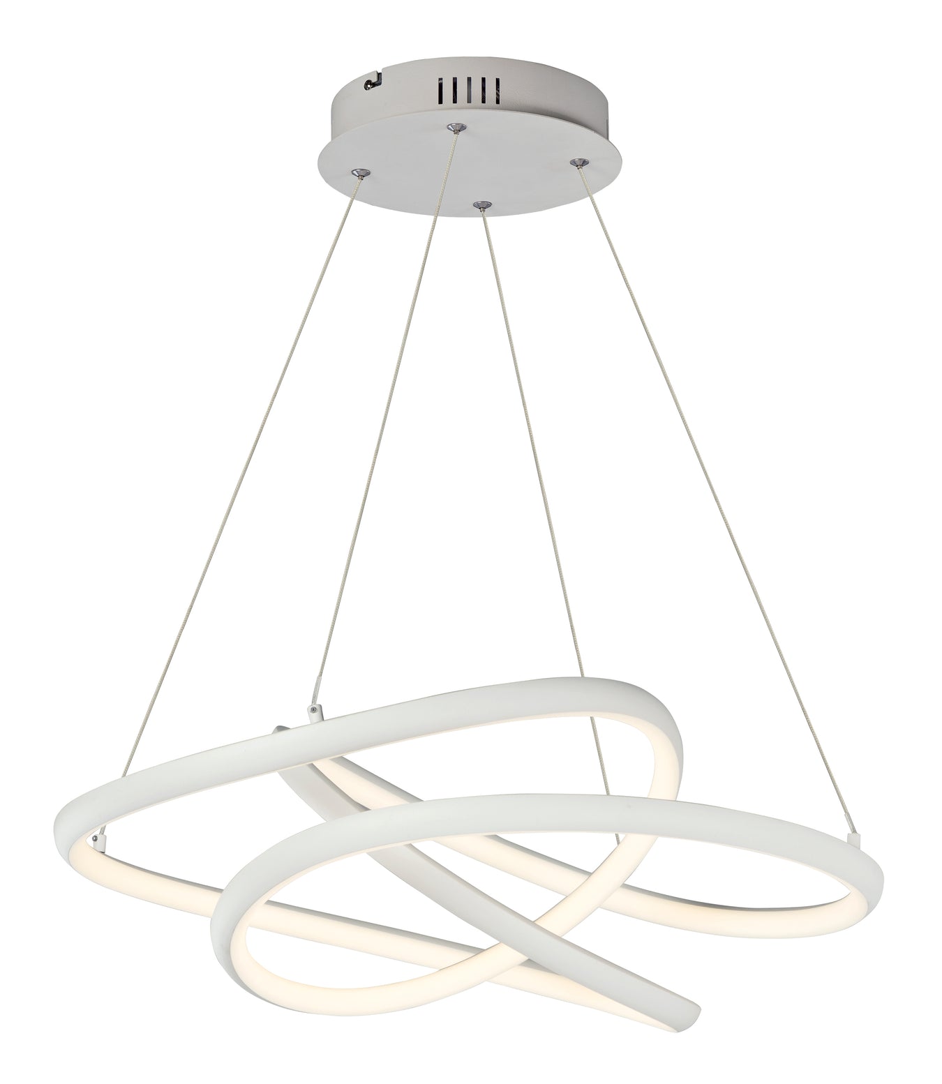 Twisted LED Pendant in Matte White
