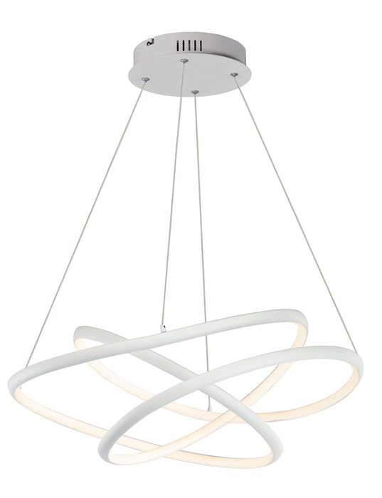 Twisted LED Pendant in Matte White