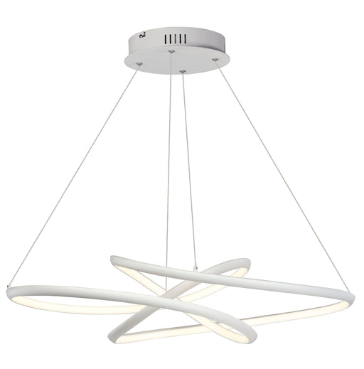 Twisted LED Pendant in Matte White