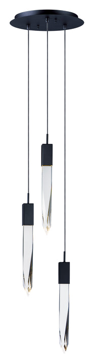 Quartz 3-Light LED Pendant in Black