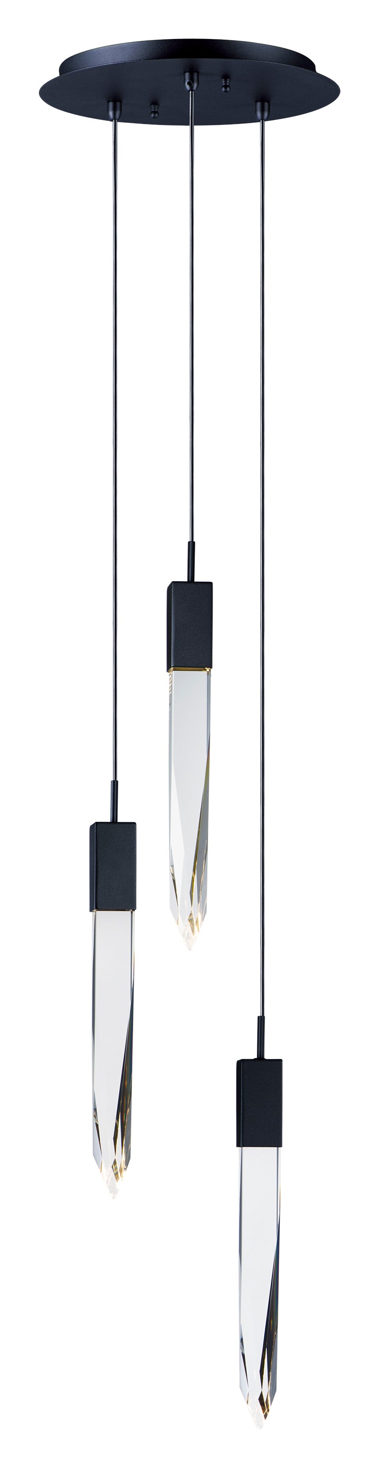 Quartz 3-Light LED Pendant in Black