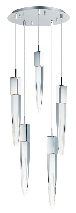 Quartz 5-Light LED Pendant in Polished Chrome