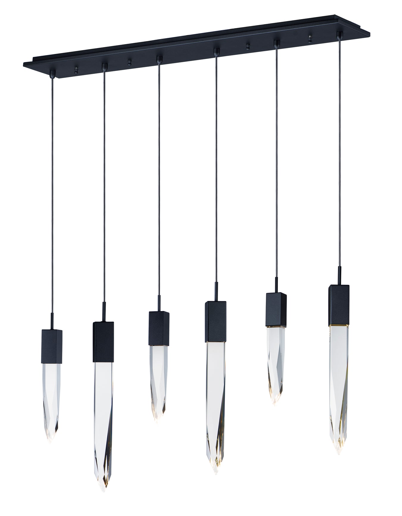 Quartz 6-Light LED Pendant in Black